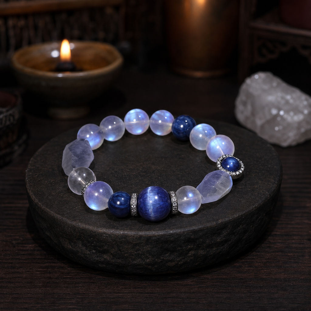 Handcrafted Moonstone & Kyanite Energy Bracelet