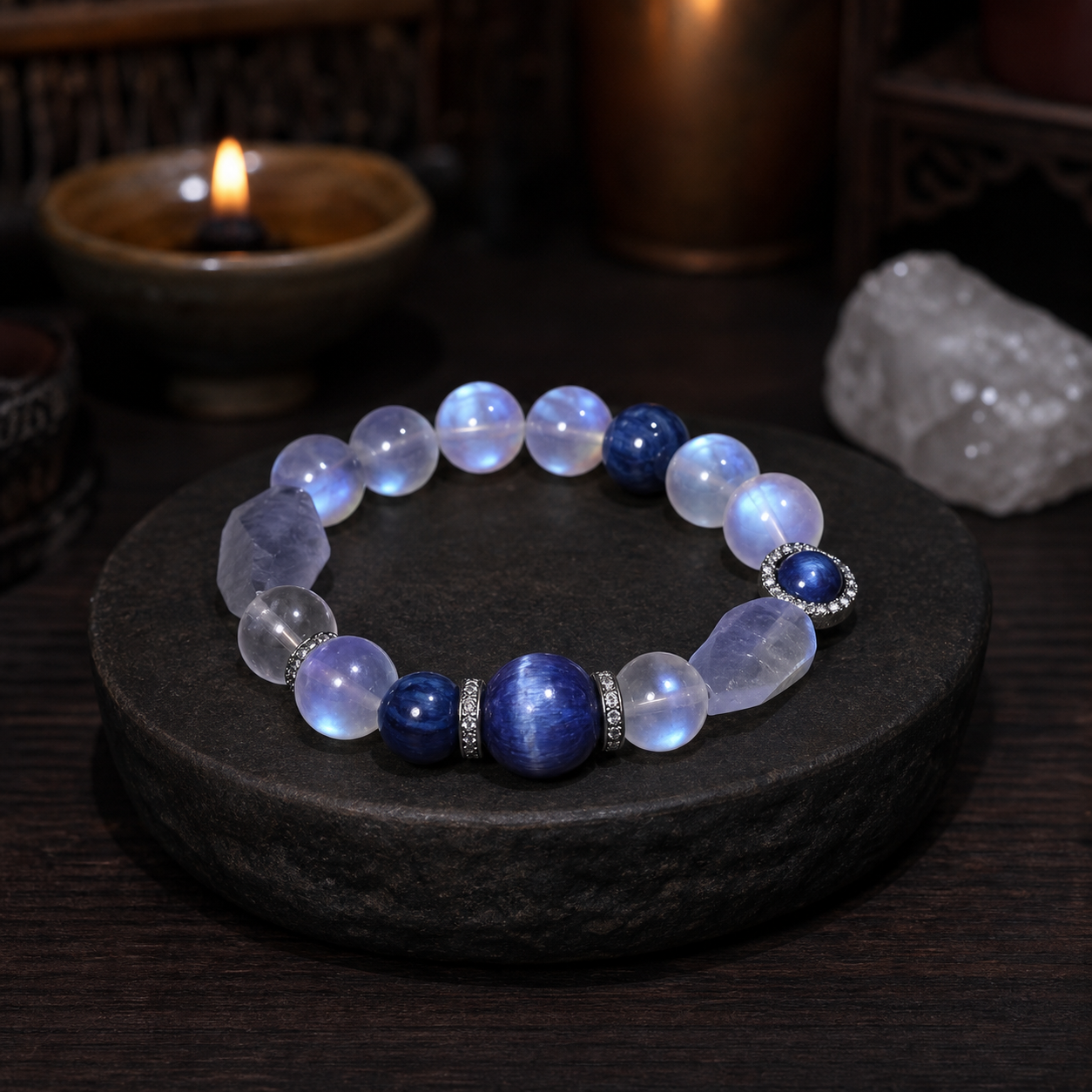 Handcrafted Moonstone & Kyanite Energy Bracelet