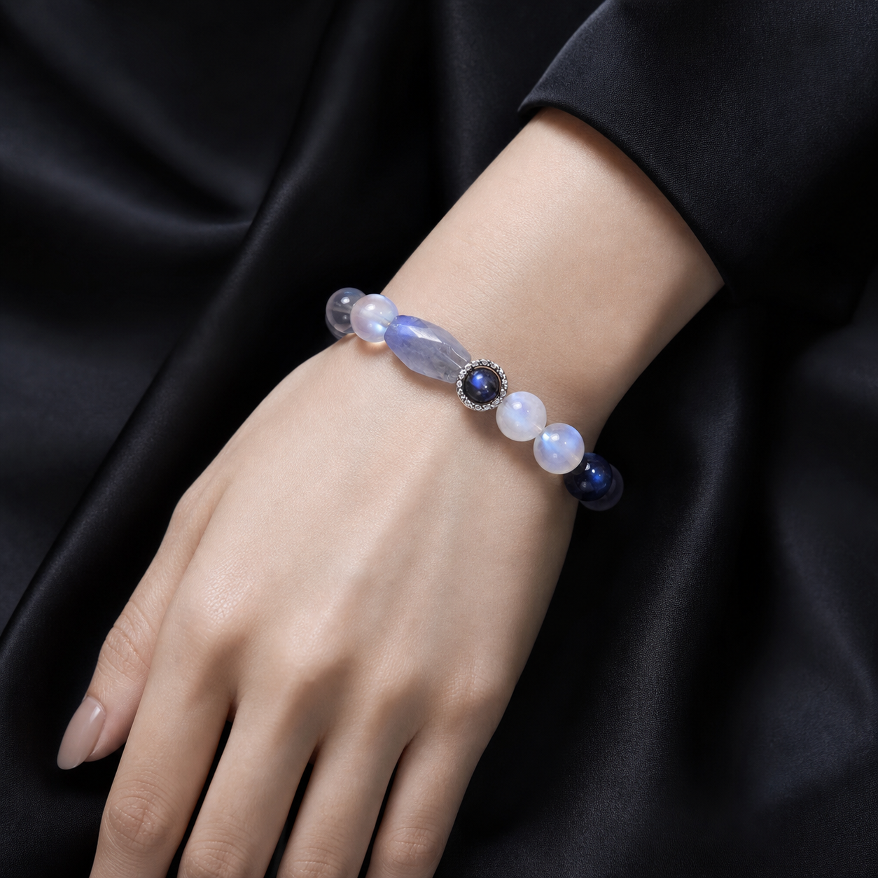 Handcrafted Moonstone & Kyanite Energy Bracelet