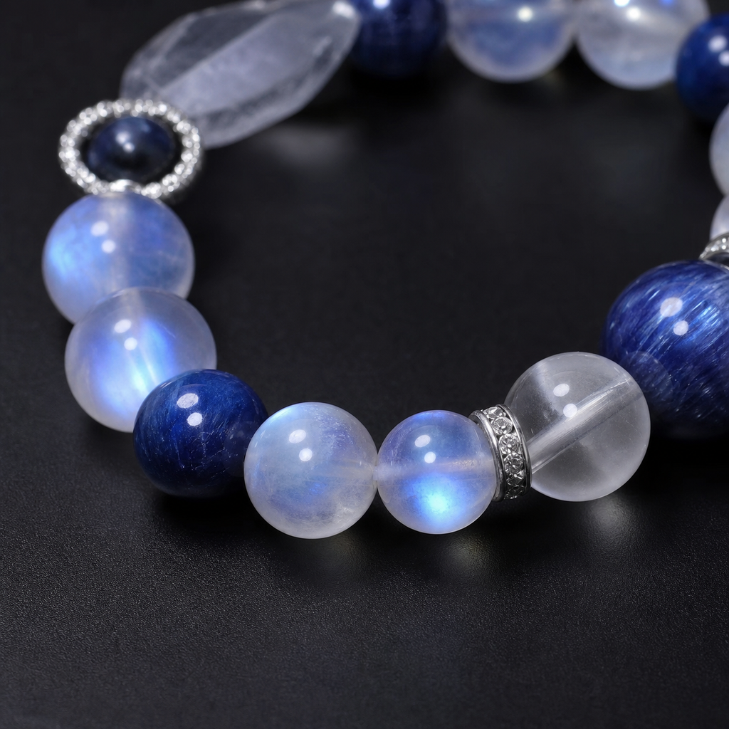 Handcrafted Moonstone & Kyanite Energy Bracelet