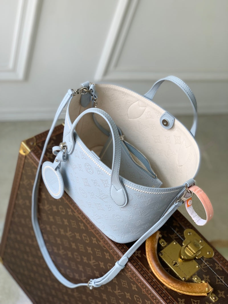 Blue Perforated Small Tote Bag
