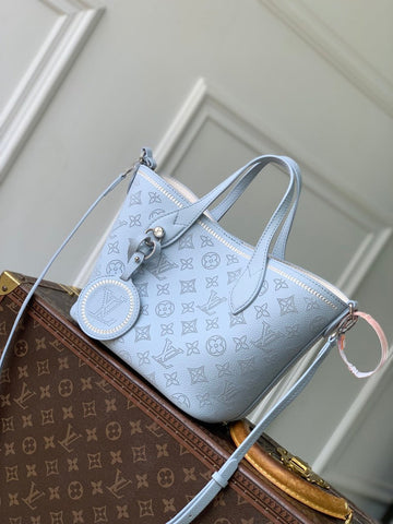 Blue Perforated Small Tote Bag