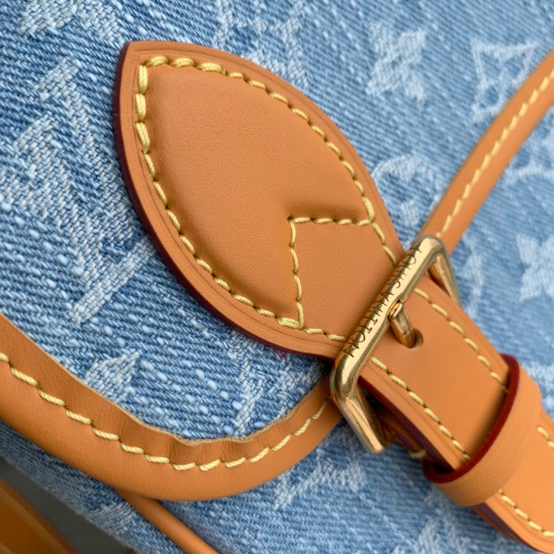 Mini Monogram Denim Satchel Crossbody Bag
