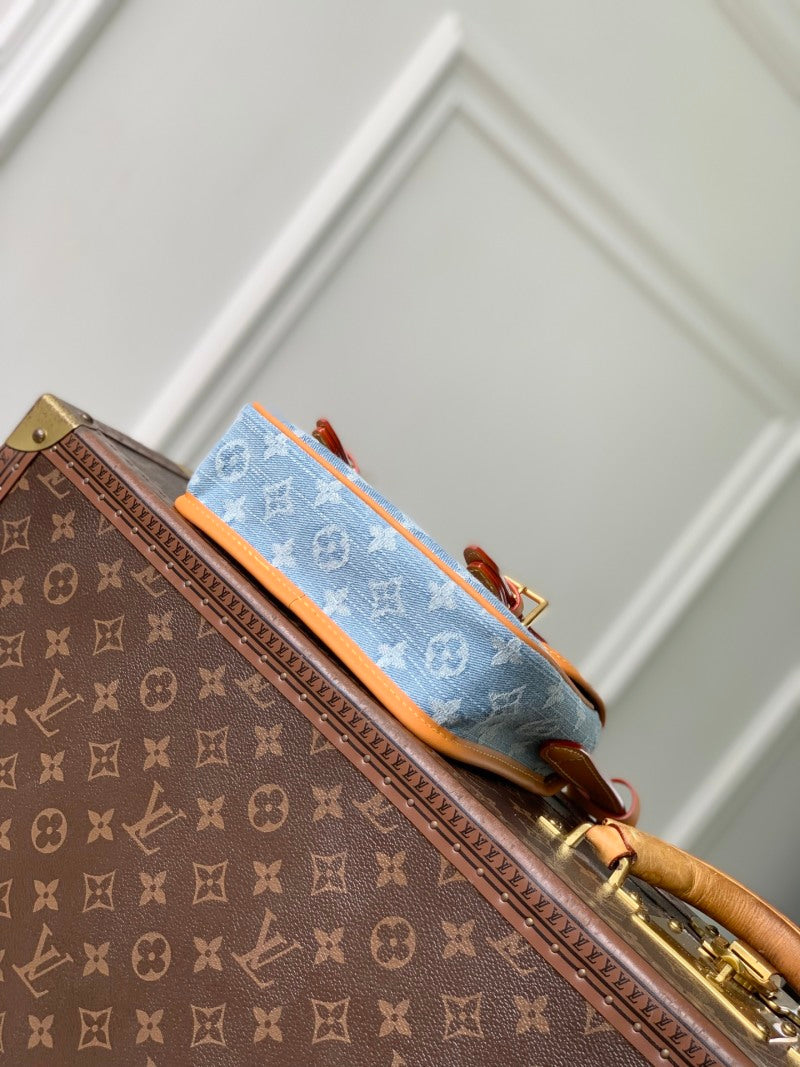 Mini Monogram Denim Satchel Crossbody Bag