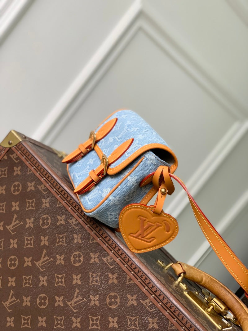 Mini Monogram Denim Satchel Crossbody Bag