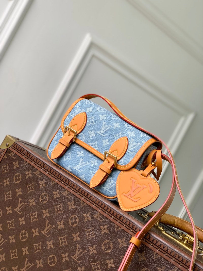Mini Monogram Denim Satchel Crossbody Bag