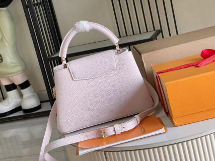 Capucines Black Mini Leather Top Handle Bag Pink