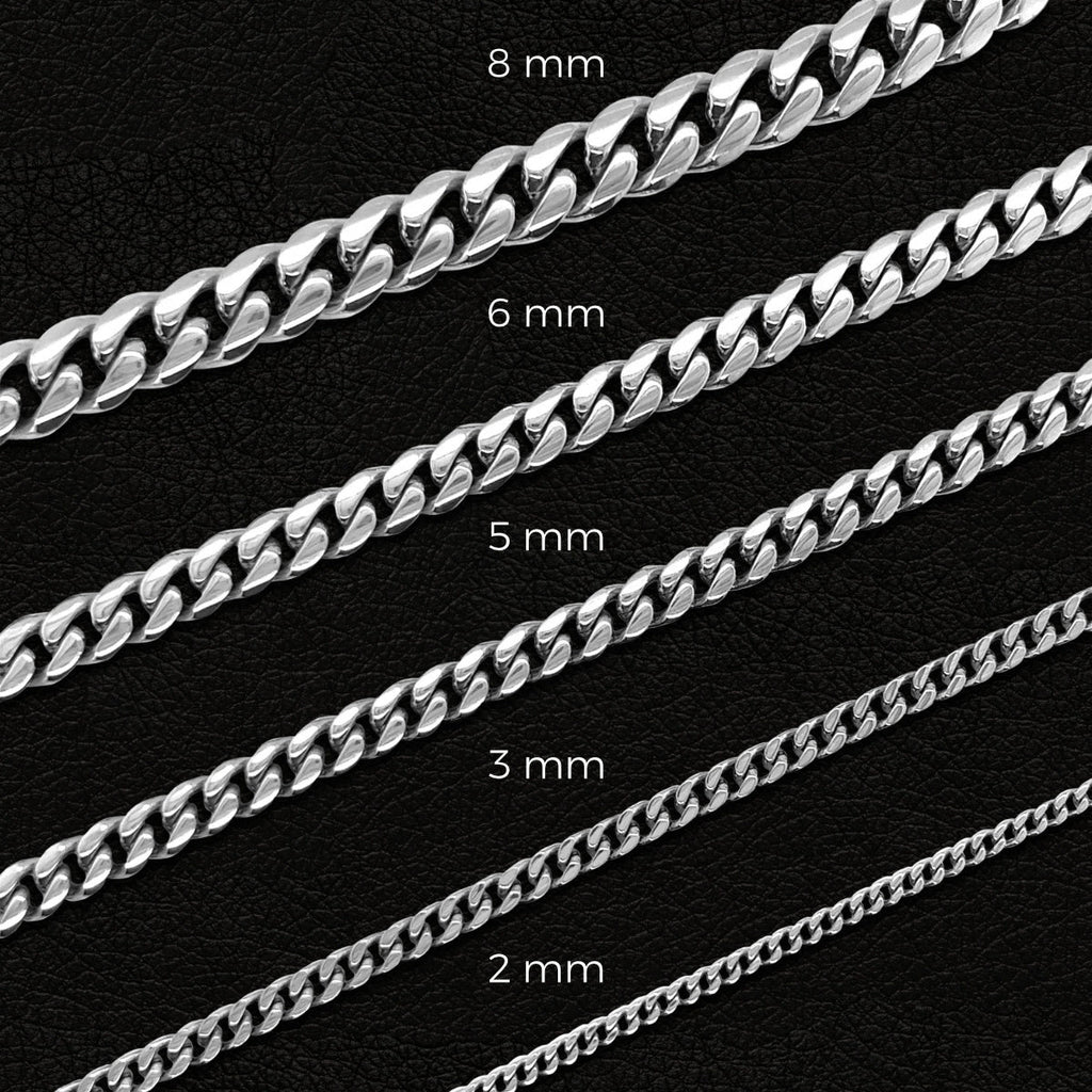 Diamond Prong Cuban Chain in White Gold - 8.5mm